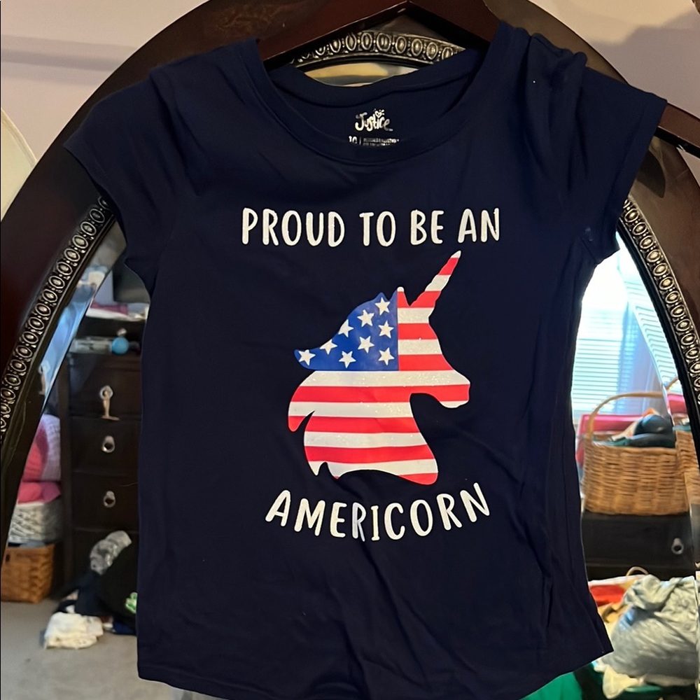 Justice Blue Americorn Short Sleeve Tee